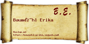 Baumöhl Erika névjegykártya